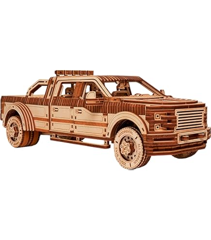 3d Wooden Puzzles Little Truck Tank Car,model Kits , Brainteaser And