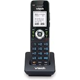 VTech AM18047 Cordless Accessory Handset for AM18447 4-Line Small Business Phone System - DECT 6.0, Full-Duplex Speakerphone, Caller ID, Expandable, Black