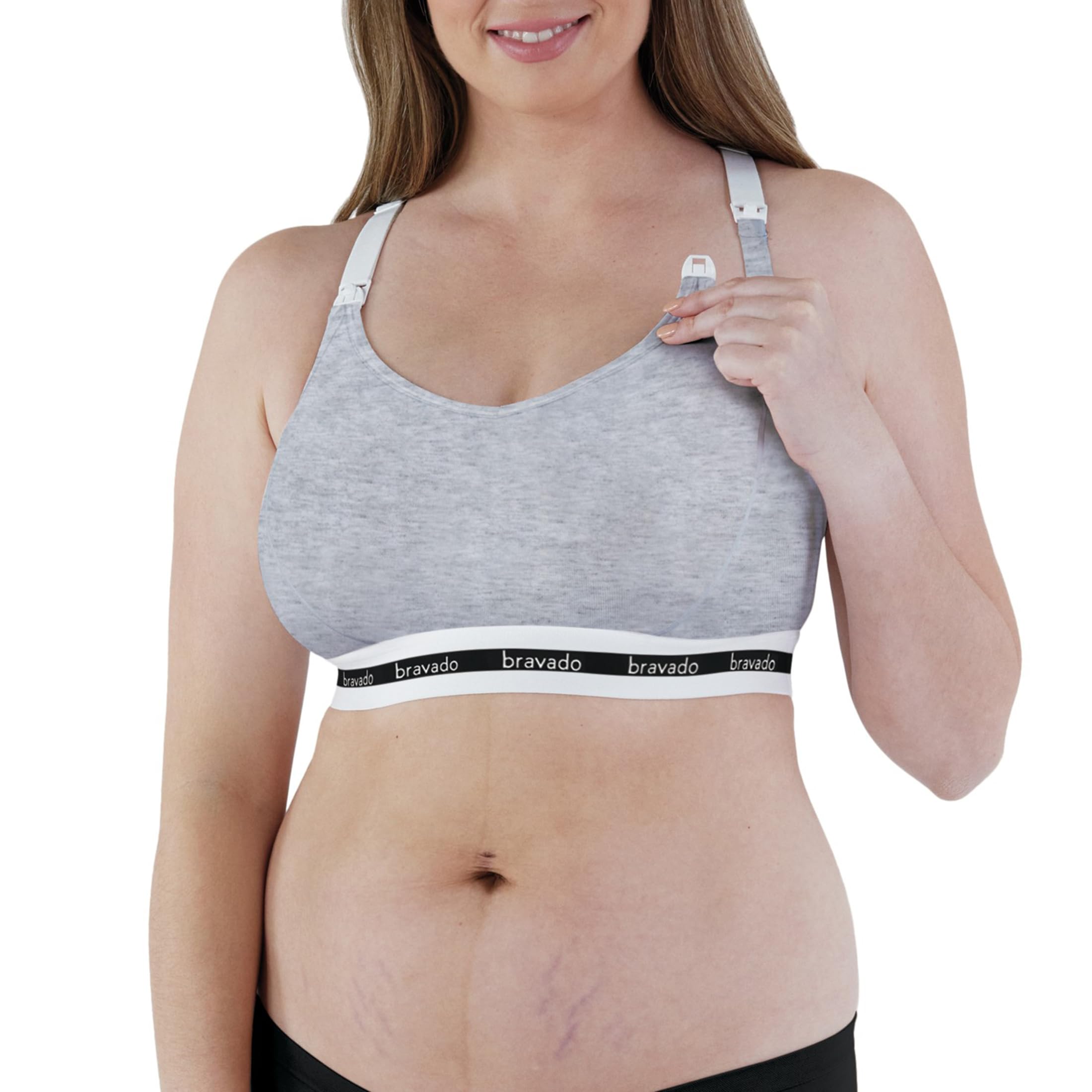 Bravado! Designs Women's Original Maternity & Nursing Sleep Bra, Dove Heather, M-Full Cup, Crosshatch, Large — image 1