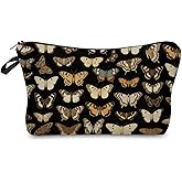 Livel lhood Moth Makeup Bag Cute Small Makeup Organizer Bag Travel Toiletry Zipper Pouch Butterfly Cosmetic Bag Gift for Women Girls
