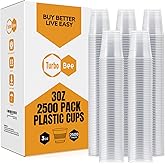 Turbo Bee 2500Pack 3oz Plastic Cups,Disposable Mouthwash Cups,3 Ounce Small Tumblers Ideal for Drinking Tasting, Food Samples
