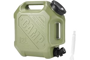 ASIEIT 3.2 Gallon Water Jug with Spigot, Portable Water Tank BPA Free, Leak-Proof Water Containers for Camping Water Storage Containers for Emergency Outdoor Hiking Picnic, Green/Black/Yellow