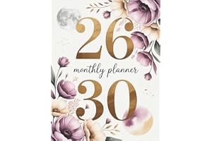 2026-2030 Monthly Planner: 5 Years Schedule Organizer (January 2026 through December 2030) 60 Months Two Pages Per Month with