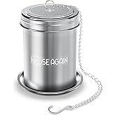 House Again Large Tea Infuser, Extra Fine Mesh Tea Strainers for Loose Tea, 18/8 Stainless Steel Tea Strainer with Extended Chain Hook, Tea Steeper for Brew Tea, Spices & Seasonings, for Multi Cups