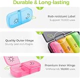 AUVON Pill Organiser XL 7 Day 2 Times a Day One-Side Large Opening Black view 6