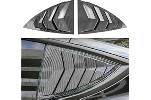 KARTONMOTOR Rear Side Window Louver Cover Compatiable with Tesla Model 3 Y,Exterior Decoration for Tesla Model 3 Y Accessories,Awesome Style for Tesla Model 3 Y (Model Y Light Carbon Fiber Pattern)