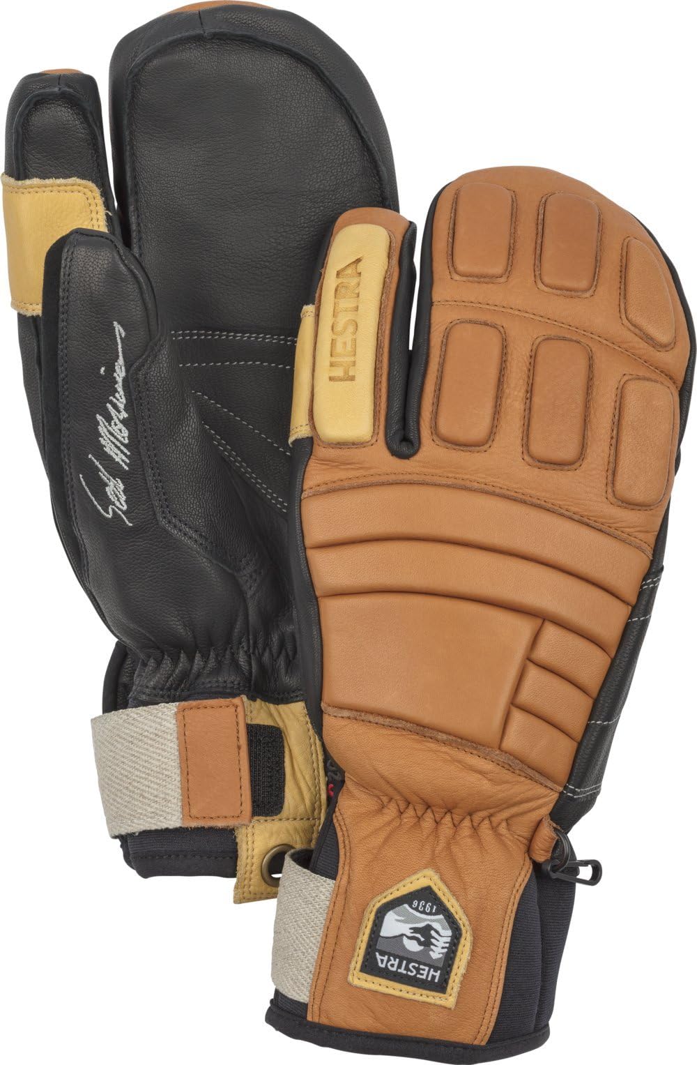 Hestra Waterproof Ski Gloves: Mens and Womens Pro Model Leather Winter 3-Finger Mitten