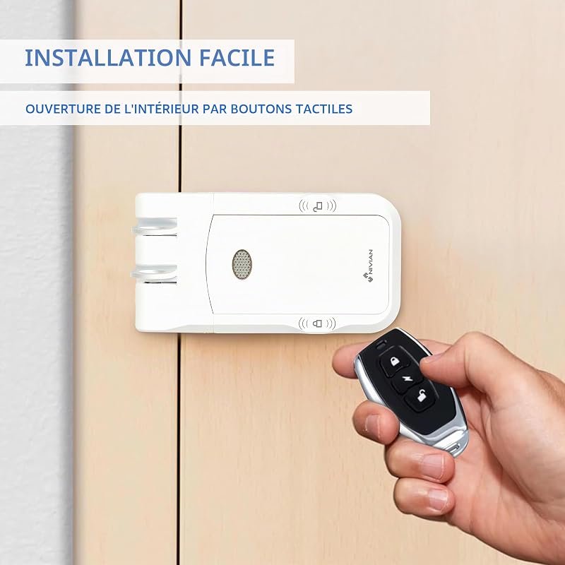 Verrou invisible électronique sans fil - Serrure anti-andalisme avec télécommandes, double moteur, ouverture et fermeture depuis l'intérieur et l'extérieur — photo 5 sur 8