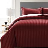 MOONLIGHT20015 Double Duvet Set Reversible Stripes Burgundy 200x200 cm view 5