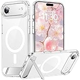 Temdan Designed for iPhone Air Case, [Built-in Invisible Kickstand][Compatible with MagSafe][Military Grade Shockproof] Slim Thin Phone Case 6.5 inch (Clear)