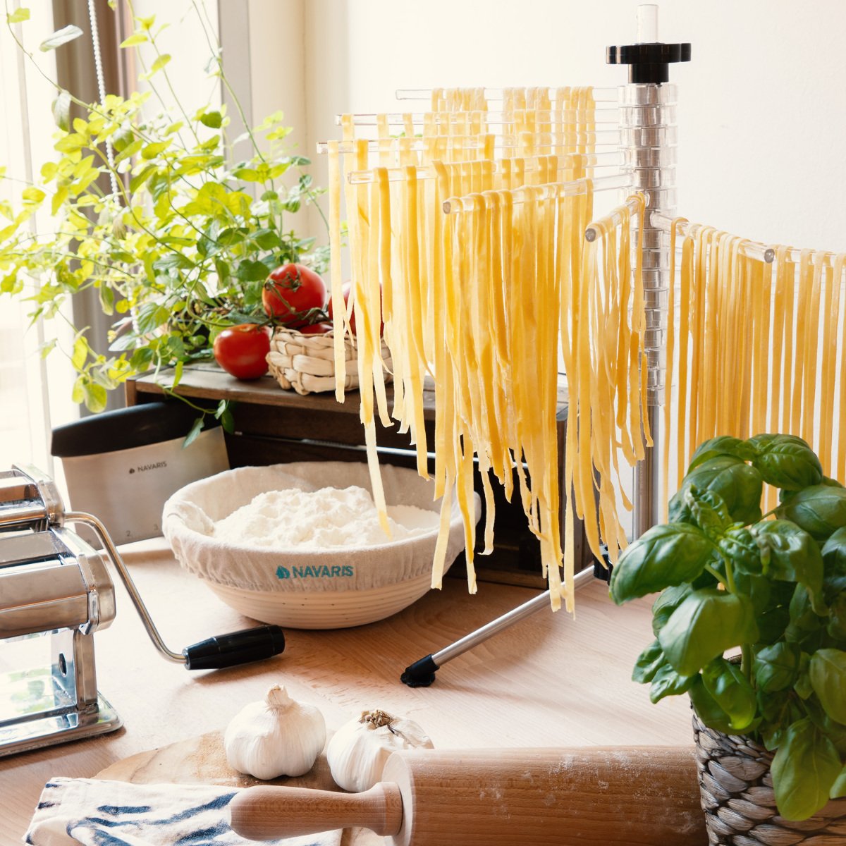 Galleon Navaris Collapsible Pasta Drying Rack Tall Spaghetti Noodle