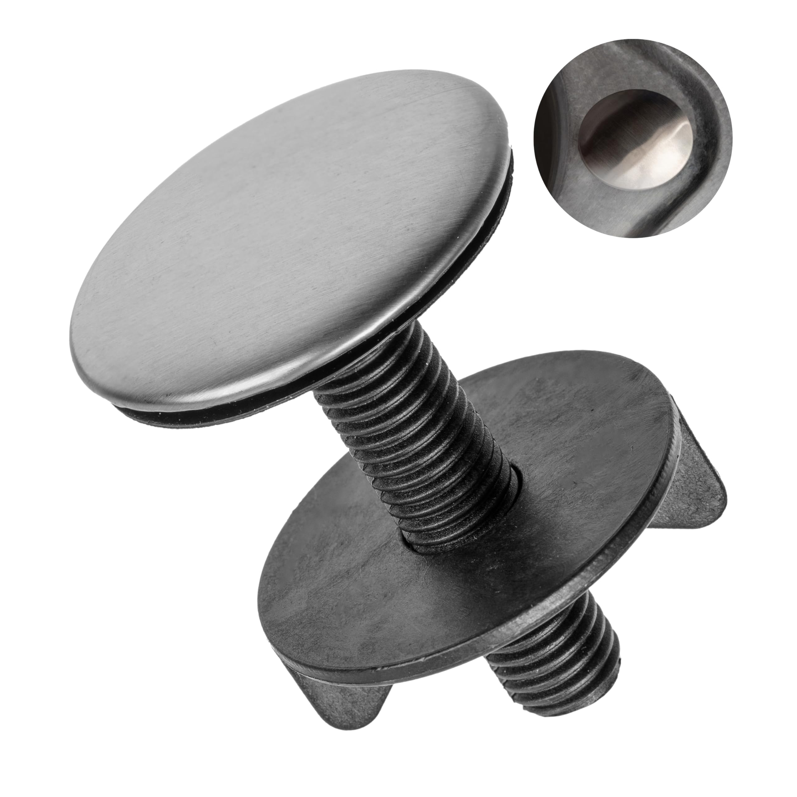 Sink tap Hole Cover, 1 Set, Ø 44 mm Cover, Ø 55 x 11.5 mm Thread, Stainless Steel Cover Rosette with Seal and nut, tap Hole Plug, soap Dispenser Hole Cover, tap Cover