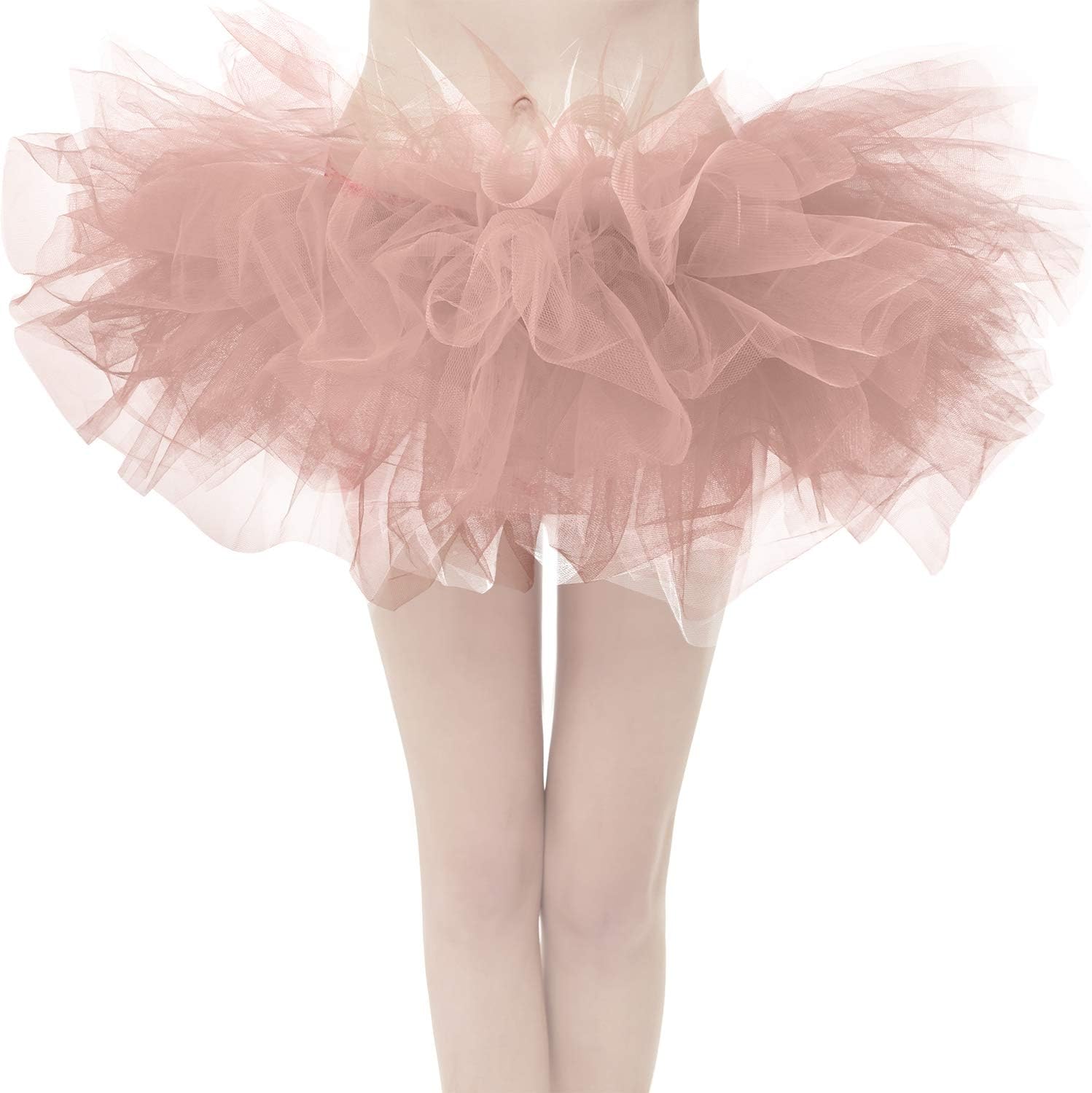 OBBUE Women's Vintage 5 Layered Tulle Tutu Puffy Ballet Bubble Skirt