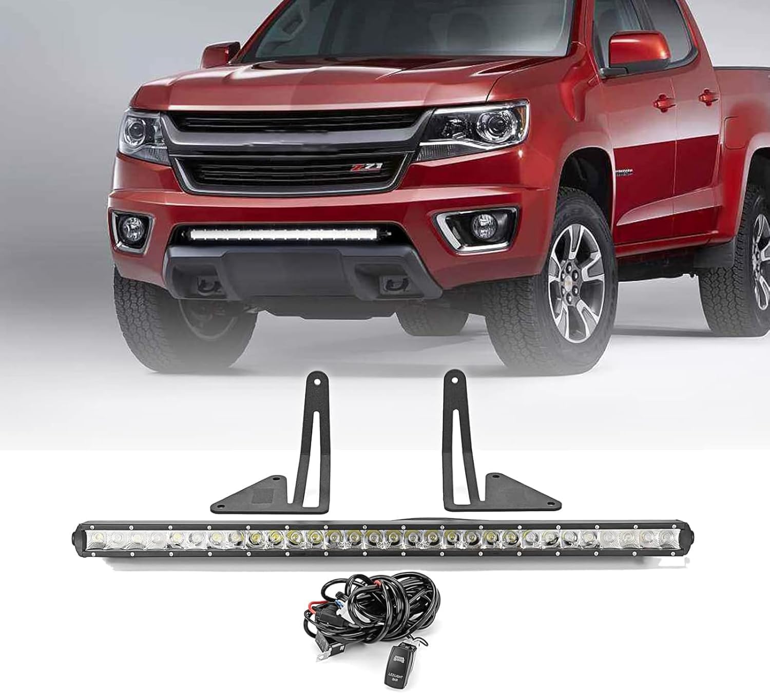 Photo 1 of 32'' 150W LED Light Bar Hidden Bumper Mount Bracket Compatible with Chevrolet Colorado Fit GMC Canyon 4WD/2WD 2015-2022