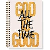 Nihilform Bible Journal Inspirational Notebook "God is Good All The Time" Faith - Based Spiral Notebook - 8.3x5.5 Inch Religious Inspirational Journal Gift for Christians & Kids