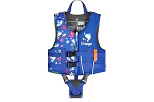 BIANGE Kids Swim Vest, Child Swimming Jacket Toddler Floaties Swim Float Aid with Emergency Whistle for Boys Girls Ages 1-9 Years Old