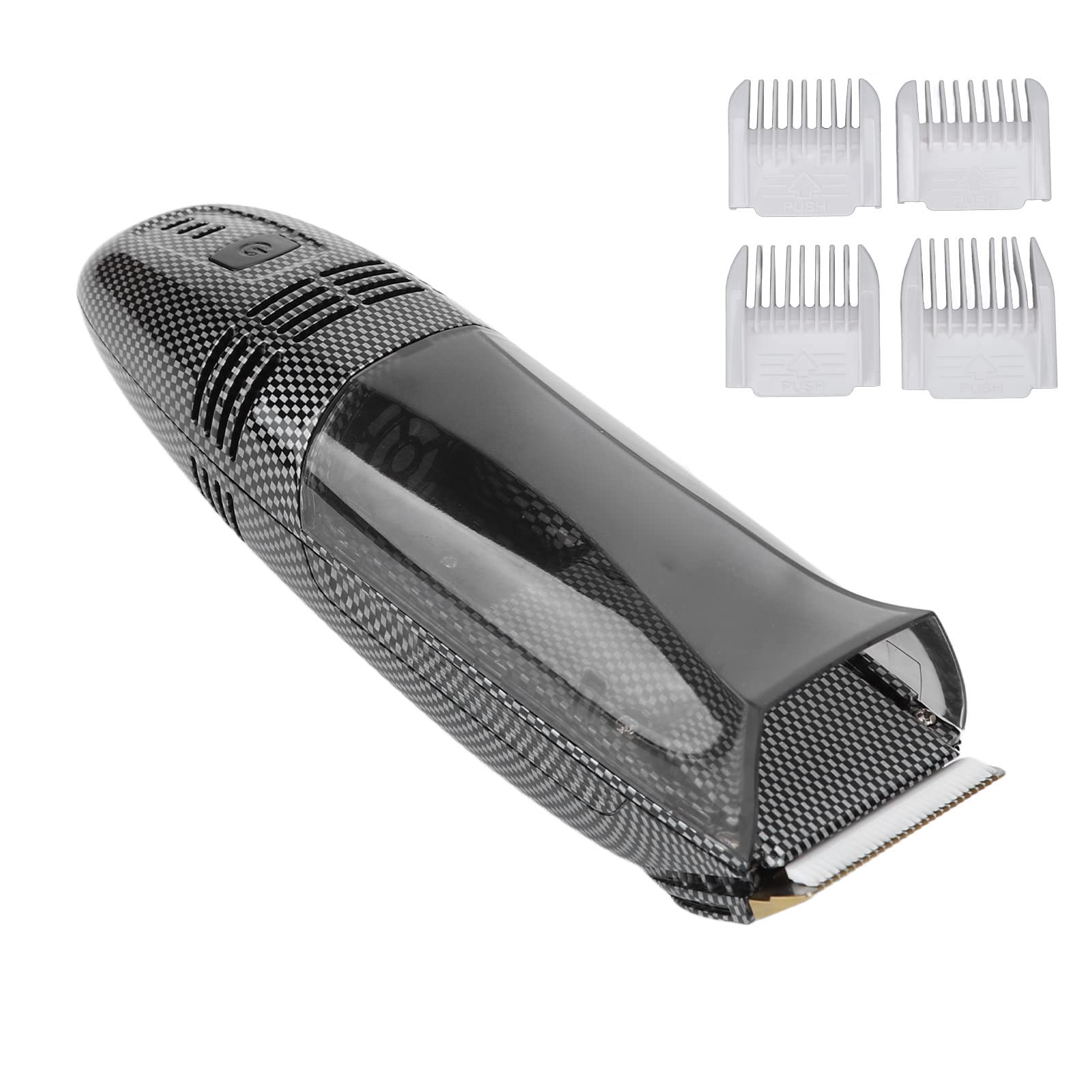 Automatic Hair Suction Electric Hair Clipper, Safe Charging, Easy to Use, Large Storage Compartment, Efficient Double Head, with 4 Guide Combs for Men Home