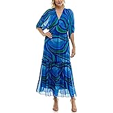 Taylor Womens Dolman Elbow Sleeve V-Neck Smocked Empire Waist Maxi Dress