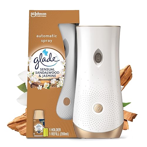 Glade Automatic Air Freshener Holder & Refill, Long-lasting Fragrance Infused with Essential Oils, Sandalwood & Jasmine, 1 Starter Kit, (1 x Holder and 269 ml Refill)