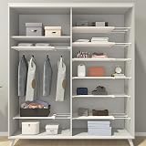 SUQ Extendable Closet Shelf 34-60cm Adjustable Storage Rack White view 9