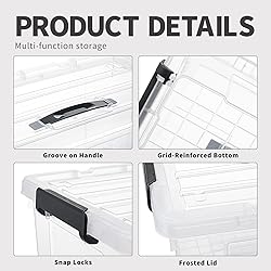 Cetomo Storage Bins on Handle, Storage Box, Plastic