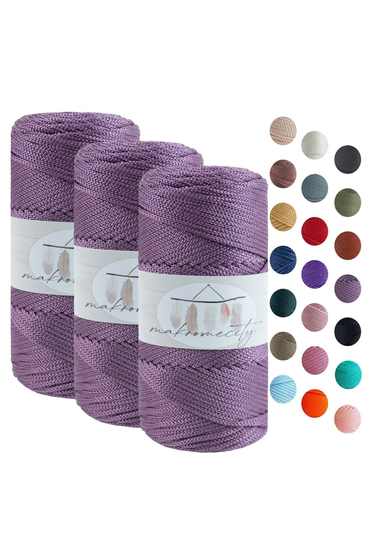 Strand Macrame Yarn 2mm x 115m Premium Polyester Macrame Cord Polypropylene Yarn for Crafts Home Decorations Placemat Shoulder Bag Handbag Runner Pacifier Chain 20 Colors