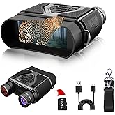Night Vision Goggles with 32GB Card Night Vision Binoculars with 5000mAh Rechargeable Battery for Hunting Gear Camping& Security Gifts for Men Husband、Dad、Him(Black)