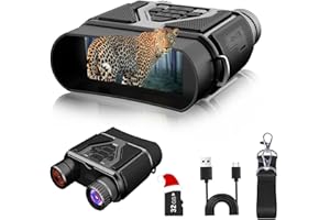 XILECAM Night Vision Goggles 1080P Night Vision Binoculars with 5000mAh Rechargeable Battery, 32GB Card, 3" Screen for Camping Hunting & Security for Men Husband、Dad、Him