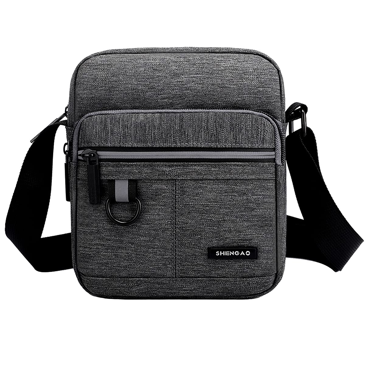 A-QMZL Men Shoulder Bag Messenger Bags Small Canvas Cross Body Bag Casual Travel Phone Bag Handbag with Multiple Pockets for School Working Hiking (Gray1)