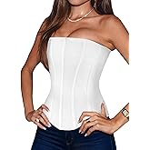 LovelyWholesale Strapless Corset Top for Women Sexy Mesh Bustier Tops Party Club