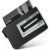 iwantit Pop Up Wallet for Men, Slim Minimalist Credit Card Holder with Money Clip - Man Metal Aluminum Wallet RFID Blocking, Smart Tactical Wallet for Men, Gift for Men (Black)