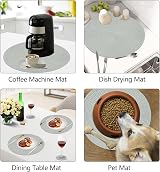Homcomodar Round Woven Placemats with Coasters Set of 4 Grey 34cm view 7