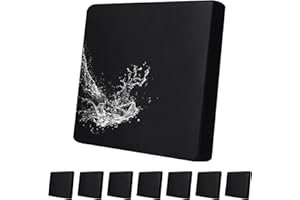 GALYEJIA 8 Pcs Outdoor Cushion Covers Patio Cushion Covers Cushion Covers for Outdoor Furniture Stretch Patio Cushion Covers Replacement Couch Slipcovers Waterproof (Cover Only) (Black)