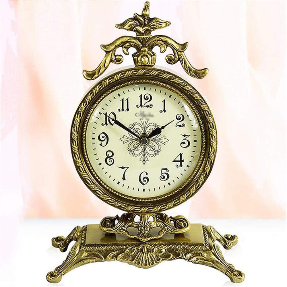ARAYACY Bedroom Brass Quartz Clock/European Antique Fashion Mute Clock/Living Room Decoration Fashion Creative Clock