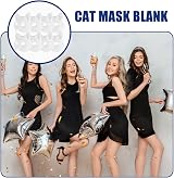 Alipis 20 Pack Blank Cat Masks Unpainted Paper Mache for Halloween Craft Role view 8