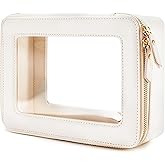 Aveniee Clear Makeup Bag Organizer,Large Travel Toiletry Bag for Women, Waterproof Cosmetic Pouch with Zippers,Car Organizers and Storage Case for Accessories,White