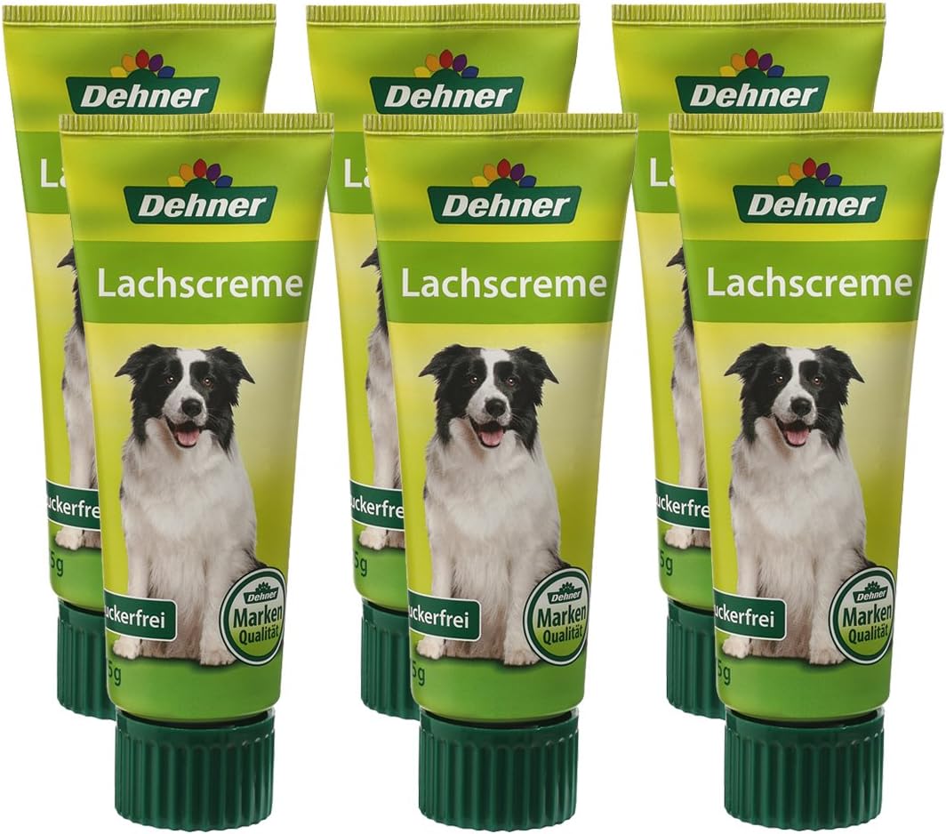 Dehner Dog Snack Food Grade Salmon Cream 75g X 6 (1 lb), 450 g (Pack of 1)