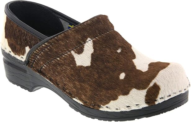 cow skin clogs