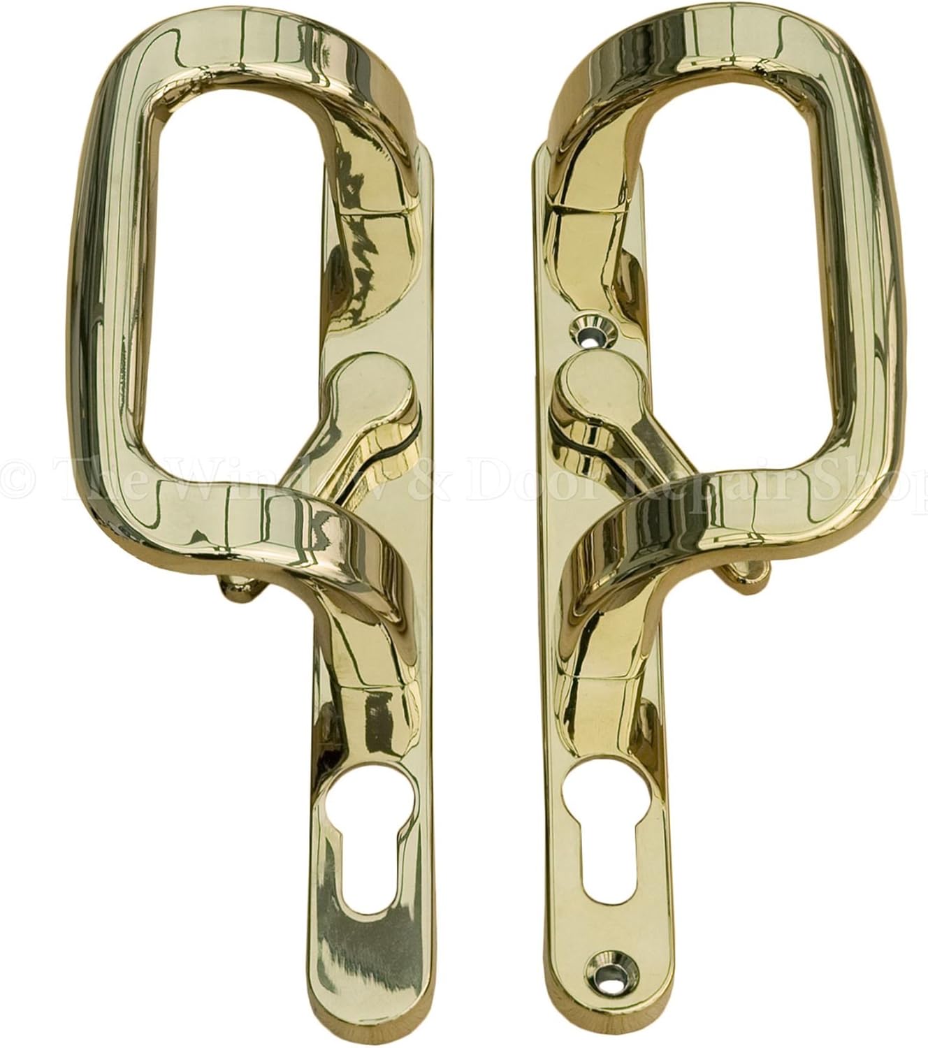 Trojan Sparta 92PZ XL Polished Gold sliding patio door handles with