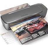 Qfun Laminator Machine 13 inch, Never Jam Thermal Laminator with NTC Constant Temp & 60s Warm-Up, 9-in-1 Hot & Cold Office La