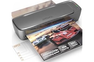 Qfun Laminator Machine 13 inch, Never Jam Thermal Laminator with NTC Constant Temp & 60s Warm-Up, 9-in-1 Hot & Cold Office La