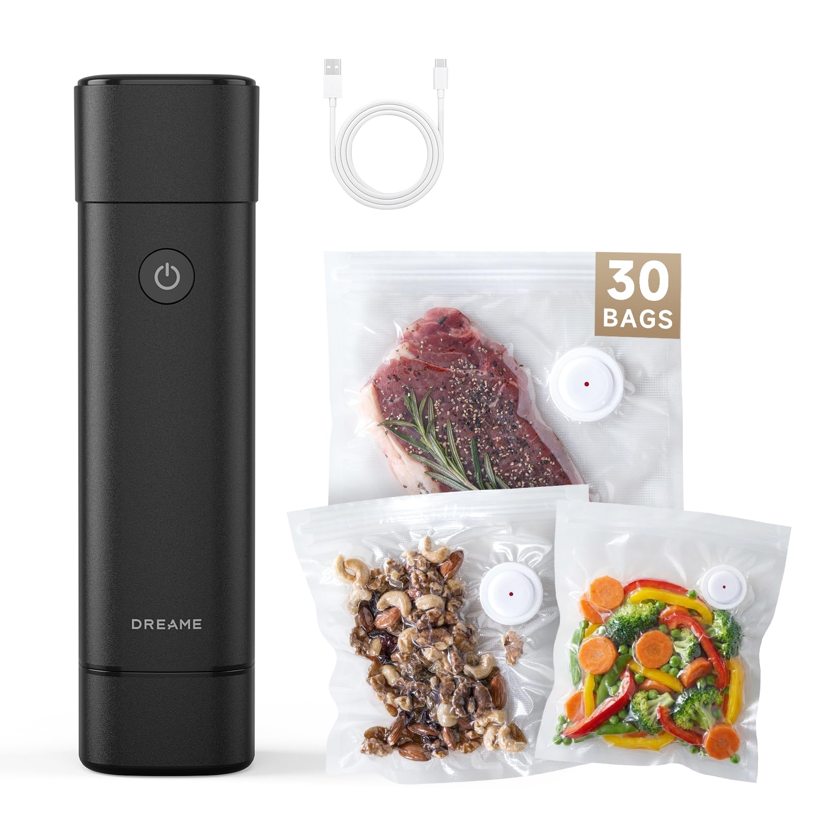 DREAME VH20 Handheld Food Vacuum Sealer, Rechargeable, Dry & Moist Modes