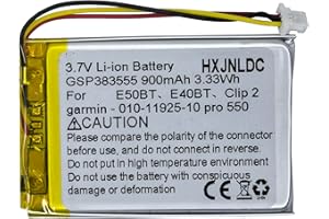 HXJNLDC 3.7V GSP383555 900mAh Battery Replacement for JBL E50BT E40BT Clip 2 and Garmin pro 70 550 Trashbreaker Pro 70 550 Re