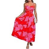CUPSHE Women's Maxi Dresses Casual Summer Sundress Sleeveless Floral Spaghetti Straps Long Beach Formal Dress