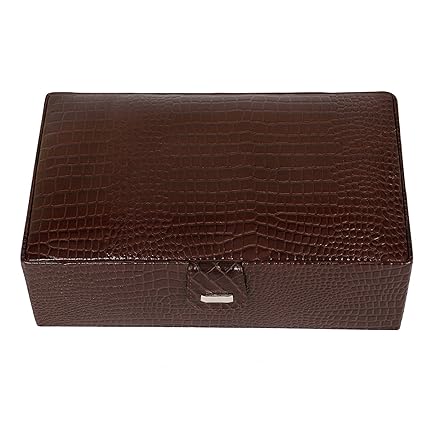 Reo Leather Bangle box with Earing hangers in Genuine Leather color (Brown)