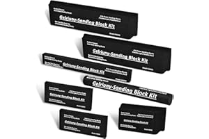 GELRIUNY Sanding Block Kit 7 PC - Auto Body Sanding Block kit,Automotive Sanding Blocks,Sanding Blocks Auto Body,Flexible EVA Foam Wet or Dry Sanding Blocks Set,Car Sanding Block,Light,Semi Rigid,Black