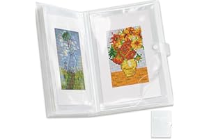 PeakLuv A5 Mini Diamond Art Storage Book, Mini Size Portfolio Folder for Diamond Art with 80 Pocket Clear Protectors, Small D