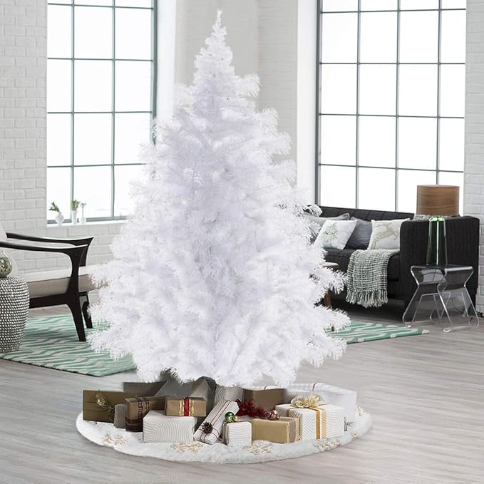 Mounter 6ft White Christmas Tree,Artificial Pine Christmas Tree with