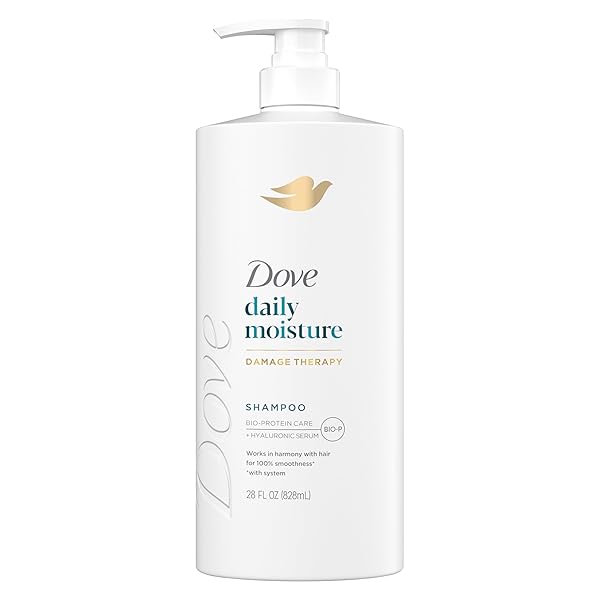 DOVE DAMAGE THERAPY SHAMPOO DAILY MOISTURE FOR DRY HAIR WITH BIO-PROTEIN CARE TECHNOLOGY AND HYALURONIC SERUM 28 FL OZ
