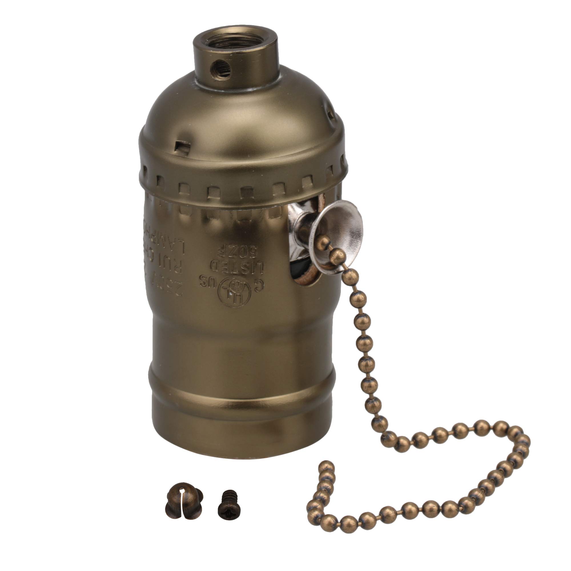 RDEXP Vintage Lamp Socket with Pull Chain AC